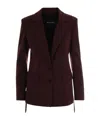 Patrizia Pepe Purple And Red Checkered Flowing Blazer In Burgundy
