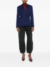 Patrizia Pepe Button Blazer In Blue
