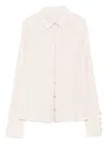 Patrizia Pepe Button-cuff Blouse In Neutral