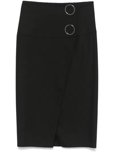 Patrizia Pepe Button-detail Skirt In Black