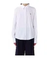 Patrizia Pepe Button-down Long-sleeved Shirt In White