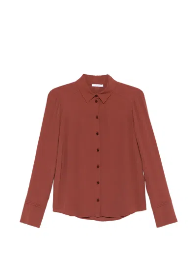 Patrizia Pepe Button-fastening Cuff Shirt In Brown