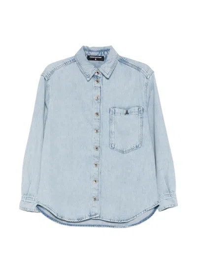 Patrizia Pepe Button-fastening Long-sleeve Shirt In Blue