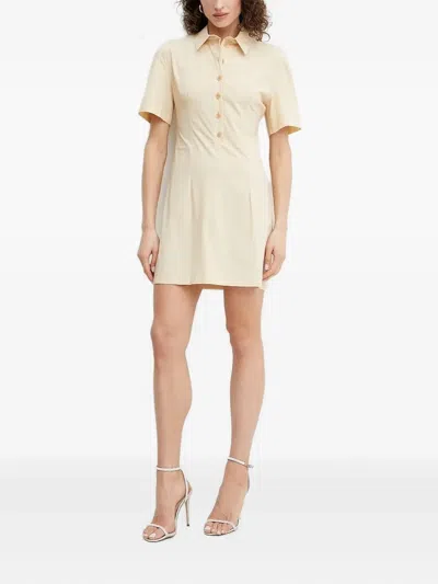 Patrizia Pepe Button-fastening Mini Dress In Yellow
