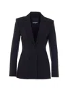 Patrizia Pepe Button Flap-pocket Blazer In Black