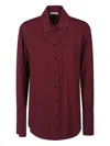 Patrizia Pepe Button-front Long-sleeve Shirt In Red