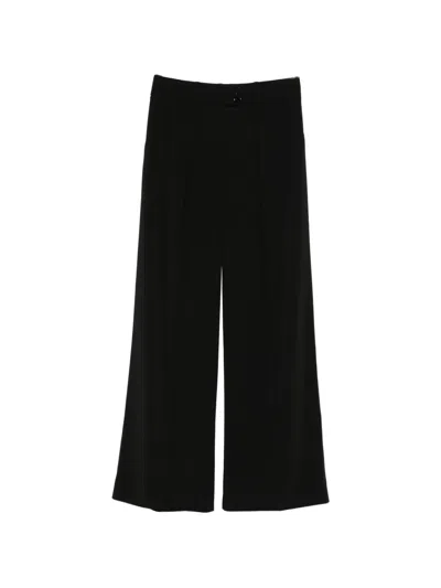 Patrizia Pepe Button Pleated Trousers In Black