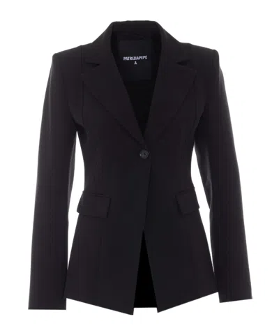 Patrizia Pepe Long-sleeve Blazer In Black