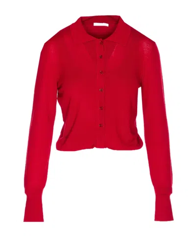 Patrizia Pepe Buttoned Cardigan Knitwear In Red
