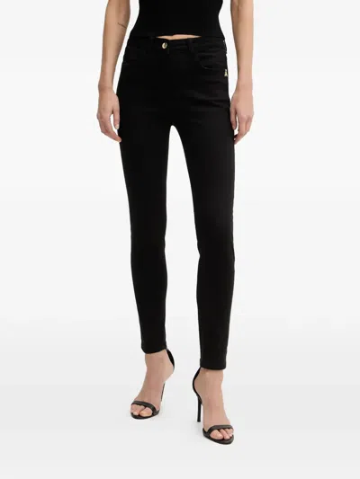 Patrizia Pepe Buttoned Jeans In Black