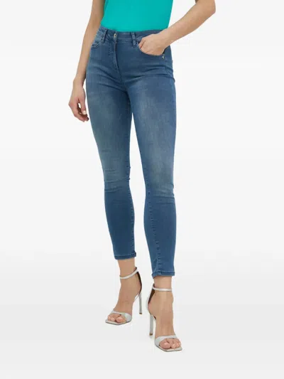 Patrizia Pepe Buttoned Slim Jeans In Blue