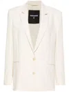 Patrizia Pepe Buttoned Twill Blazer In Neutrals