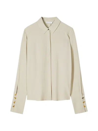 Patrizia Pepe Button-embellished Shirt In Neutral