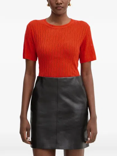 Patrizia Pepe Cable-knit Sweater In Red