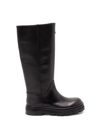 Patrizia Pepe Calf Leather Boots In Black