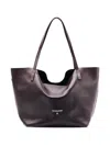 Patrizia Pepe Calfskin Logo-detail Tote Bag In Brown