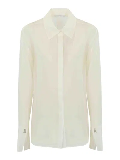 Patrizia Pepe Crepe Shirt With Fly Details In White