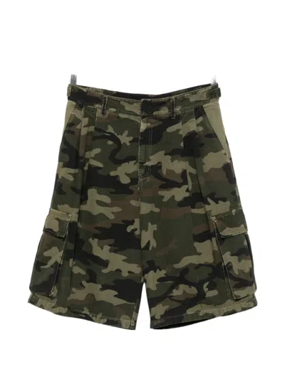 Patrizia Pepe Camouflage-print Cargo Shorts In Green