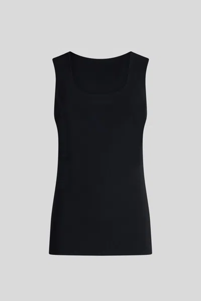 Patrizia Pepe Sleeveless Stretch Top In Nero
