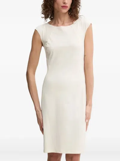 Patrizia Pepe Cap-sleeve Midi Dress In Neutral