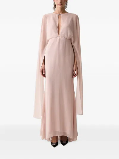Patrizia Pepe Cape-sleeve Cutout Dress In Pink