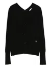 Patrizia Pepe Insect-embellished Button Cardigan In Black