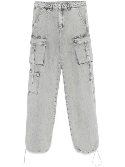 Patrizia Pepe Cargo-pockets Jeans In Grey