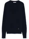 Patrizia Pepe Classic Black Cashmere Sweater In Blue