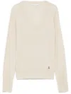 Patrizia Pepe Cashmere V-neck Sweater In Neutrals