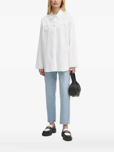Patrizia Pepe Central-tie Poplin Shirt In White