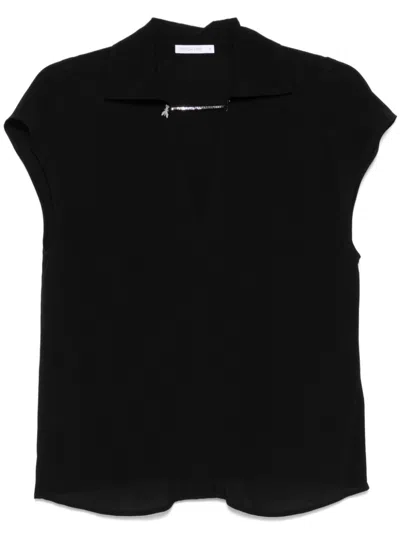 Patrizia Pepe Chain-detail Blouse In Black
