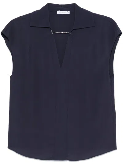 Patrizia Pepe Chain-detail Blouse In Blue