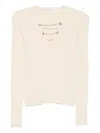 Patrizia Pepe Chain-embellished Sweater In Neutral