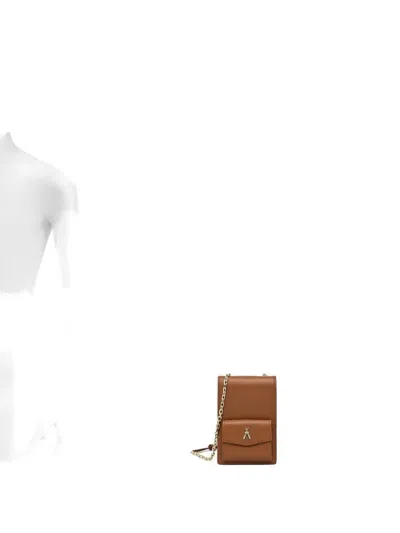 Patrizia Pepe Chain-strap Flap-pocket Bag In Brown