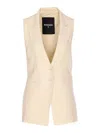Patrizia Pepe Ivory Vest With Frontal Buttons Closure In Pink
