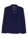 Patrizia Pepe Button Blazer In Blue