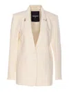 Patrizia Pepe Ivory Jacket With Frontal Buttons Closure In Pink