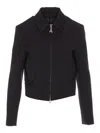 Patrizia Pepe Cropped  Zipped Jacket In Black