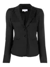 Patrizia Pepe Single-breasted Tailored Jacket With Bow Detail In Black