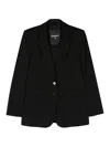 Patrizia Pepe Tailored Black Blazer With Notched Lapelsfinish In Black