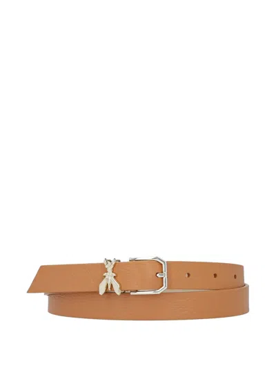 Patrizia Pepe Charm-detail Leather Belt In Brown
