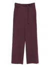 Patrizia Pepe Checked Belted Trousers In Purple