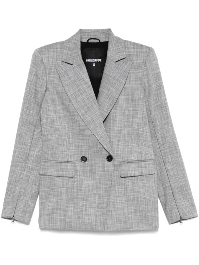 Patrizia Pepe Checked Blazer In Grey