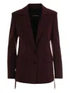Patrizia Pepe Purple And Red Checkered Flowing Blazer In Burgundy
