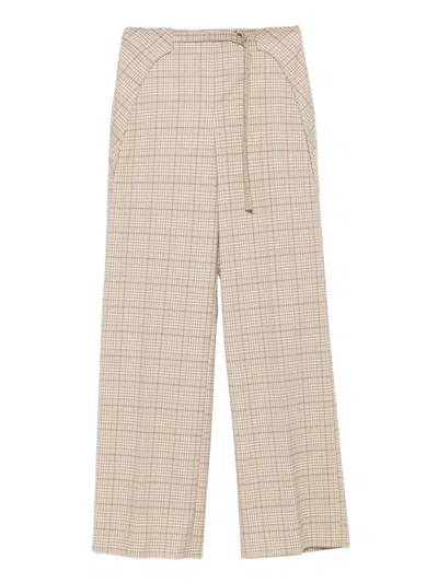Patrizia Pepe Checked Trousers In Neutral
