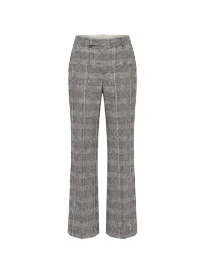 Patrizia Pepe Check-pattern Tailored Trousers In Gray