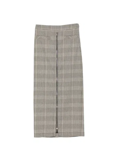Patrizia Pepe Check-print Zip-fastening Skirt In Gray