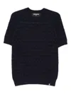Patrizia Pepe Chevron-pattern Short-sleeve T-shirt In Black