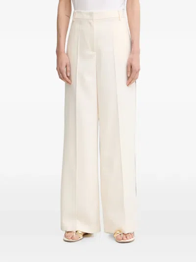 Patrizia Pepe Chevron-pattern Logo-plaque Trousers In Animal Print