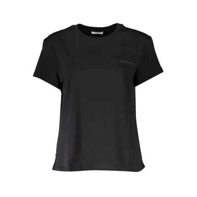 Patrizia Pepe Chic Crew Neck Organic Cotton Tee In Black